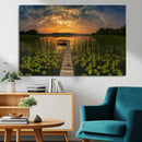 Lake and Flower Wall Art Canvas Print