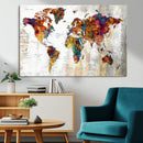 Vintage World Map Canvas Wall Art Print, Warm Tone Global by MyGreatCanvas | Canvas Wall Art Prints | Photo Prints & Wall Decor