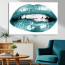 Blue Lips Wall Art Canvas Print