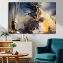 Large Abstract Wall Art Print -  Gold and Blue Abstract