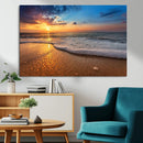 Sunset and Beach at Night Wall Art Canvas Print