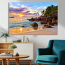 Tropical Island Beach Sunset Canvas Print