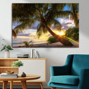 Tropical Island Sunset on the Beach Palms Wall Art Canvas by MyGreatCanvas | Canvas Wall Art Prints | Photo Prints & Wall Decor