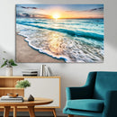 Sunset Beach Waves Canvas Wall Art – 5-Panel Ocean Sunset by MyGreatCanvas | Canvas Wall Art Prints | Photo Prints & Wall Decor