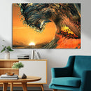 Surf Wave Sunset Canvas Wall Art Print, 3-Panel Ocean by MyGreatCanvas | Canvas Wall Art Prints | Photo Prints & Wall Decor