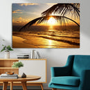 Golden Tropical Beach Sunset Canvas Triptych, Coastal Palm by MyGreatCanvas | Canvas Wall Art Prints | Photo Prints & Wall Decor