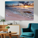 Sea Ocean Sunset Beach Wall Art Canvas Print