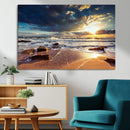 Golden Hour Beach Sunset Canvas Triptych, Ocean Waves and by MyGreatCanvas | Canvas Wall Art Prints | Photo Prints & Wall Decor
