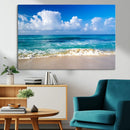 Tropical Beach 3-Panel Canvas Wall Art – Serene Ocean Waves