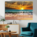 Golden Sunset Beach Canvas Wall Art – Triptych Seascape by MyGreatCanvas | Canvas Wall Art Prints | Photo Prints & Wall Decor