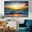 Vibrant Ocean Sunrise Over Golden Beach Waves, Giclee Canvas by MyGreatCanvas | Canvas Wall Art Prints | Photo Prints & Wall Decor