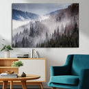 Beautiful Rising Fog in Winter Mountain Landscape- Framed