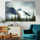 Mountain Mist Canvas Wall Art Print | 3-Panel Foggy Forest