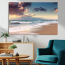 Cloudy Weather Beach Sunset Canvas Print | Sunrise Wall Art by MyGreatCanvas | Canvas Wall Art Prints | Photo Prints & Wall Decor