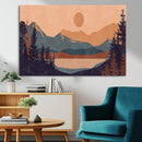 Modern Boho Sunset Canvas Print, Mountain Landscape Triptych