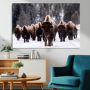 Bison Wall Art Canvas Print- Bison Herd Canvas Wall Art –