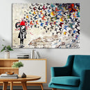 Banksy Art Butterfly Girl Explosion Canvas Art – Vibrant
