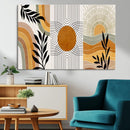 Modern Boho Sun and Leaf Abstract Art – 3-Panel Giclée