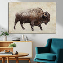 Buffalo Wall Art, Western Bison Canvas Print, Rustic Buffalo