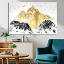 Golden Mountain Triptych Wall Art Canvas Print, Modern