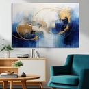 Navy Blue Abstract Wall Art Canvas Print