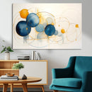 Geometric Blue Orange Abstract Wall Art Canvas, Geometric