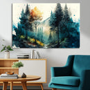 Watercolor Trees Forest Abstract Wall Art Canvas Print,