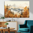 Golden Autumn Forest Wall Art Canvas | Mountain Landscape