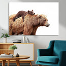 Mother and Baby Bear Canvas Wall Art - Adorable Wildlife
