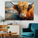 Highland Cow Abstract Canvas Wall Art – Bold Farmhouse