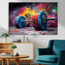 Abstract Graffiti Barbell Canvas Wall Art – Urban Fitness