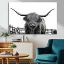 Longhorn Canvas Print, Bighorn Cow Wall Art Canvas Print