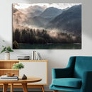 Foggy Mountain Canvas Print Forest Wall Art