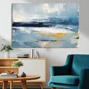 Abstract Ocean Canvas Wall Art - Coastal Blue and Gold