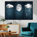 3 Piece Indigo Cloud Wall Art, Thunderstorm Moon Cloud by MyGreatCanvas | Canvas Wall Art Prints | Photo Prints & Wall Decor