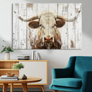 Rustic Longhorn Bull Wall Art Canvas Set – Western-Inspired