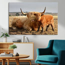 Highland Cow Canvas Wall Art Animal Print for Farm House