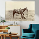 Cowboy Wall Art - Western Horse Canvas Print - Vintage