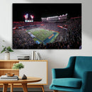 Ben Hill Griffin Stadium Night Game Triple Canvas Wall Art -