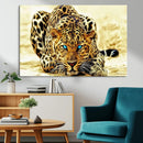 Blue-Eyed Leopard Canvas Wall Art - Framed Animal Print