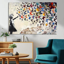 Banksy Graffiti Wall Art Canvas Print: Girl Releasing