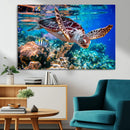 Underwater Coral Reef Sea Turtle Wall Art Canvas Print, by MyGreatCanvas | Canvas Wall Art Prints | Photo Prints & Wall Decor