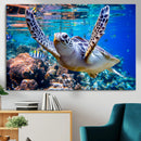 Underwater Sea Turtle Wall Art Canvas Print – Vibrant Ocean
