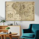 Vintage Middle Earth Map Wall Art Canvas – Lord of the Rings