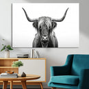 Highland Wall Art Canvas Print – Minimalist Black and White