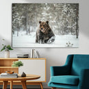 Grizzly Bear Wall Art – Framed Snowy Forest Canvas Artwork, by MyGreatCanvas | Canvas Wall Art Prints | Photo Prints & Wall Decor