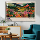 Yayoi Kusama Abstract Print, Vibrant Floral Mountain Art