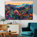 Colorful Abstract Landscape Wall Art Print Canvas - Vibrant