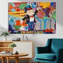 Pop Art Monopoly Man Canvas Wall Art Print - Bold and