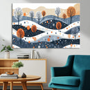 Abstract Winter Landscape Canvas Wall Art Print -  Large